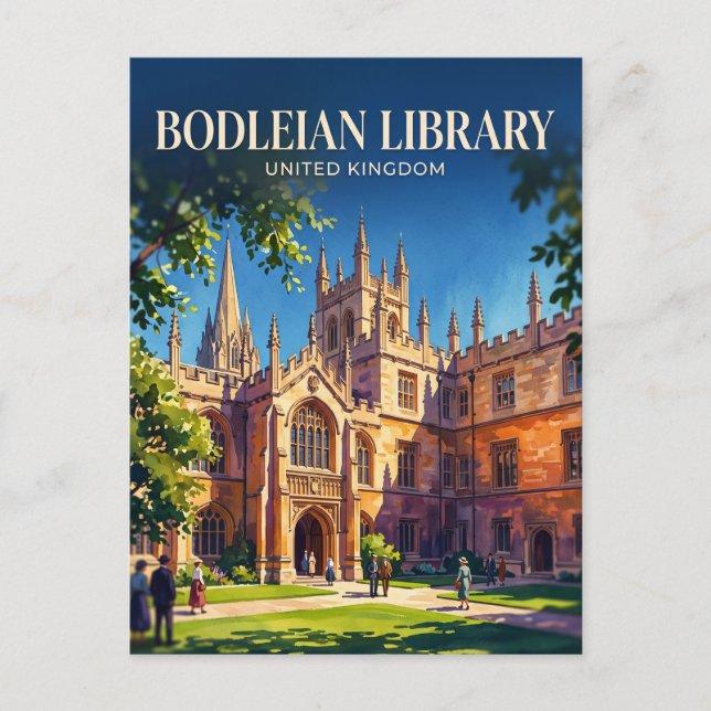 Bodleianbiblioteket Storbritannien Vykort (Framsida)