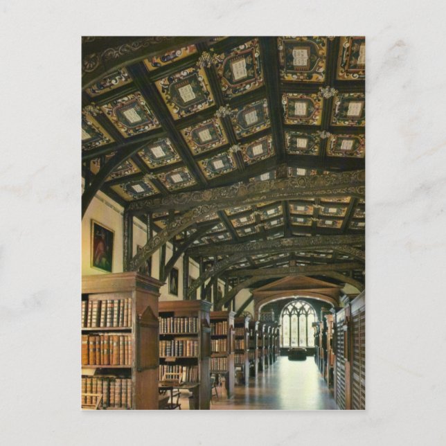Bodlein Bibliotek, Oxford Universiteten, England Vykort (Framsida)