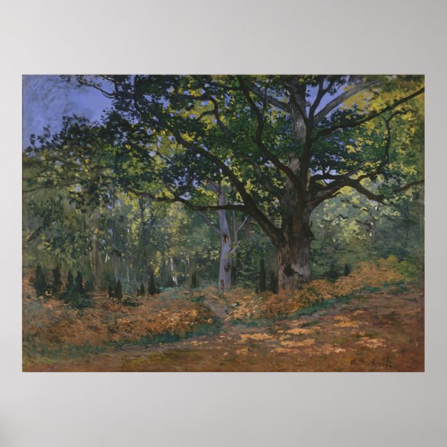 Bodmer Oak, Fontainebleau Forest, Claude Monet Poster (Framsidan)