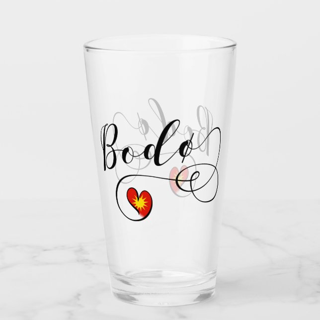 Bodø Flagga Heart, Norge, Bodö Glaskopp (Framsida)