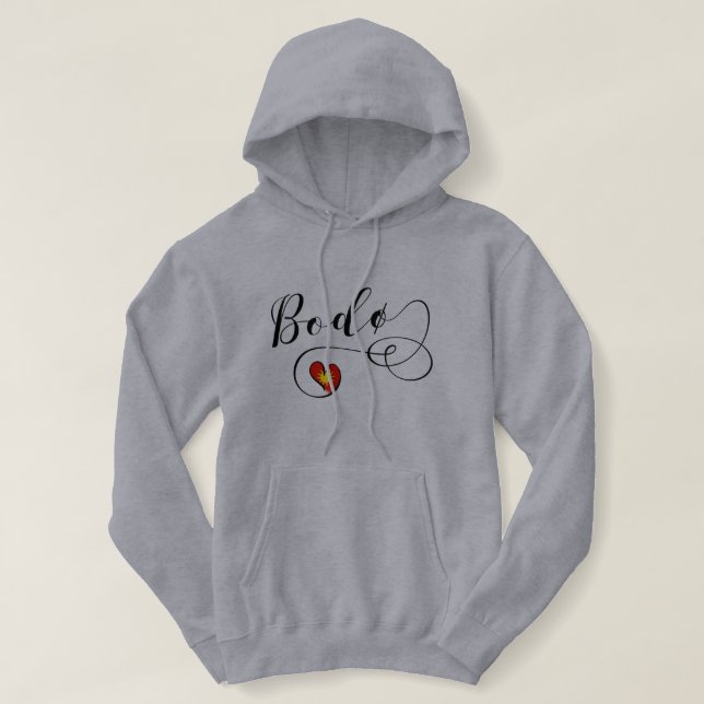 Bodø Flagga Heart, Norge, Bodö T Shirt (Design framsida)