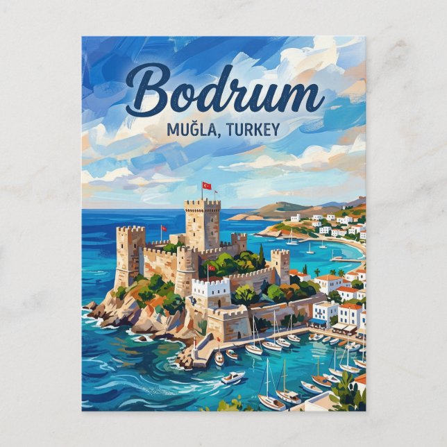 Bodrum slott, Bodrum, Egeiska havet Vykort (Framsida)