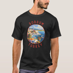 Bodrum Turkey Retro Distress Circle T Shirt