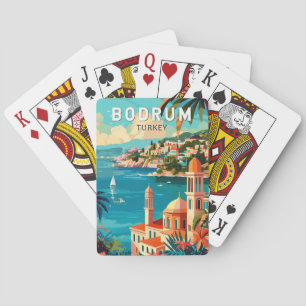 Bodrum Turkey Travel Art Vintage Casinokort