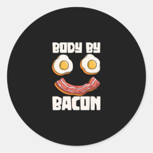 Body Bacon Bbq Grill Barbecue Gris Kött Runt Klistermärke
