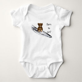 Body bébé blanc "Born to surf" avec nounours T-shirt