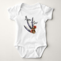 Body bébé blanc "Born to surf", nounours et fleurs