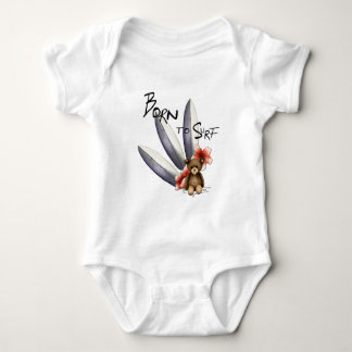 Body bébé blanc "Born to surf", nounours et fleurs T-shirt