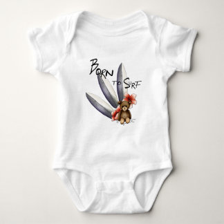 Body bébé blanc "Born to surf", nounours et fleurs Tee