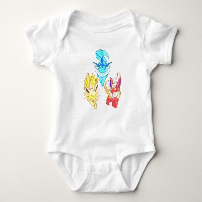 Body bébé Evolution évoli Pokemon T Shirt (Framsida)