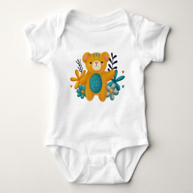 Body Bebê Personalizado – Ursinho Fofinho e Alegre T Shirt (Framsida)