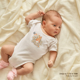 Body bébé So Cute lapin mignon et fleurs blanches T Shirt