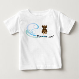 Body blanc bébé "Born to surf", vagues et nounours T Shirt
