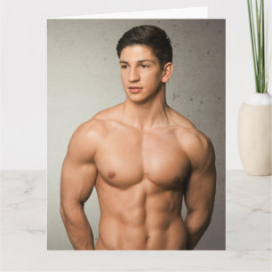 Body Builder Bulges Hett Guy Hälsning Card Kort