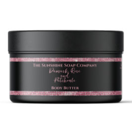 Body Butter Cosmetics Jar Label Black Pink Glitter Etikettband