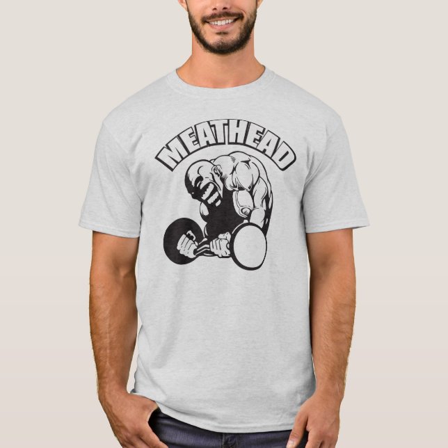 "Body byggnad" Humor - MEATHEAD T Shirt (Framsida)
