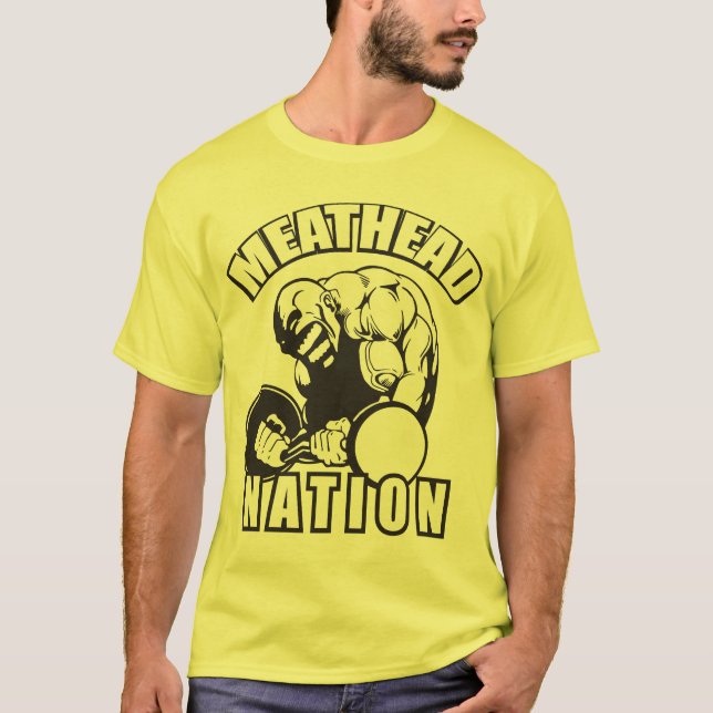 "Body byggnad" - "Kött Head" Nation Tee (Framsida)