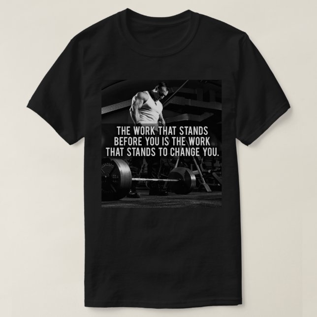 "Body byggnad" Motivering T Shirt (Design framsida)