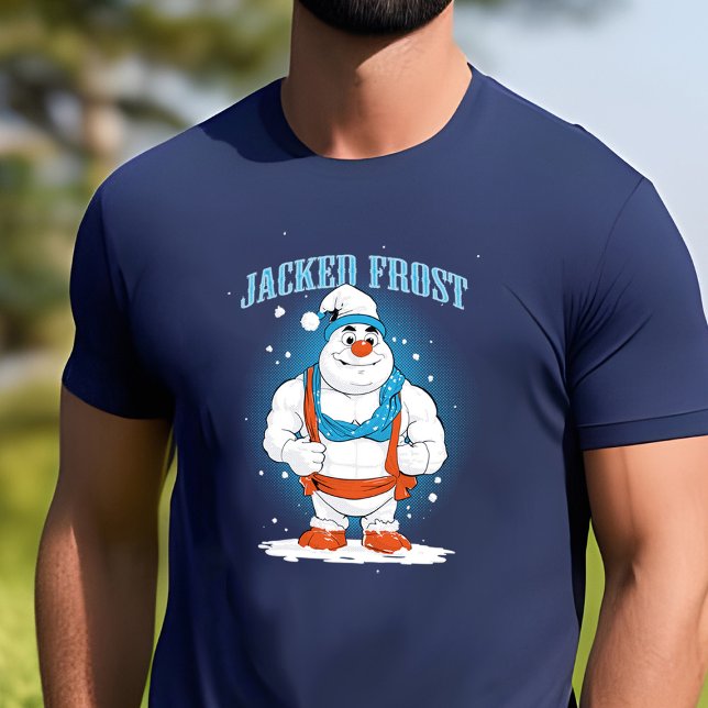 Body Byggnad Snögubbe Funny Muscles Fitness Pun T Shirt (Funny body building jacked frost snowman with muscles)