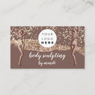 Body Care Mode Logotyp QR Code Ro Glitter Bikini Visitkort