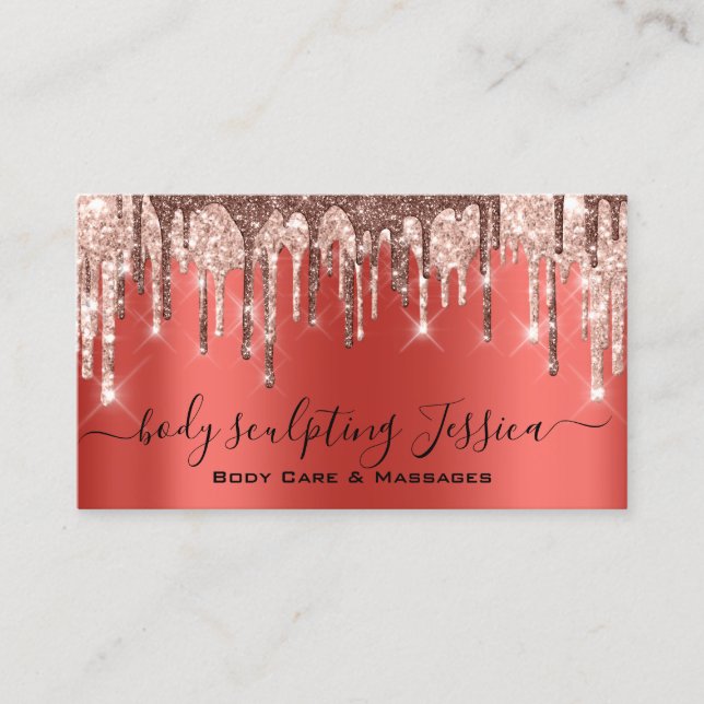 Body Care Sculpting QRCode Logotyp Red Visitkort (Framsida)