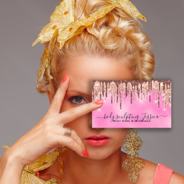 Body Care Sculpting QRCode Logotyp Silver Glam Visitkort (Body Care Sculpting QRCode Logo Silver Glam Business Card)