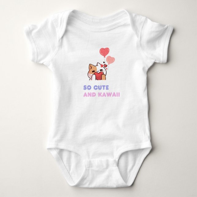 Body con dibujo Cute Kawaii  T Shirt (Framsida)