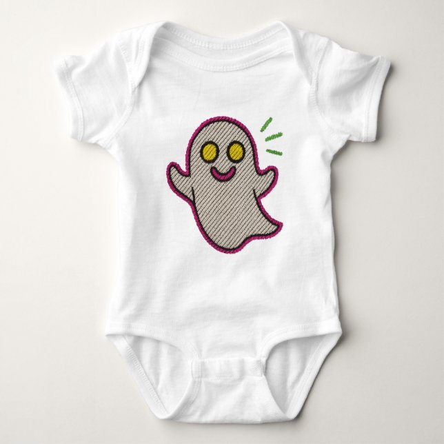 Body de bebé con fantasma bordado – diseño diverti t shirt (Framsida)