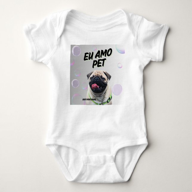 Body em Jersey para Bebês Via Pantanal Pet T Shirt (Framsida)
