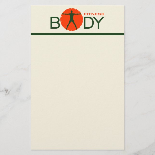 Body Galenhet White Personal Trainer Stationery Brevpapper (Framsida)