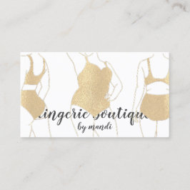 Body Logotyp QRCode Bikini Underwear Shop Guld Whi Visitkort