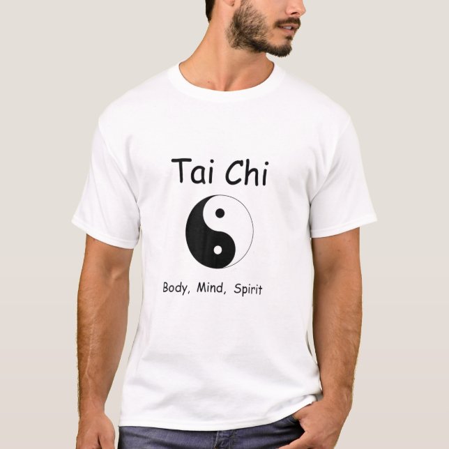 Body Mind Spirit Chinese Martial Arts Tai Chi T Shirt (Framsida)