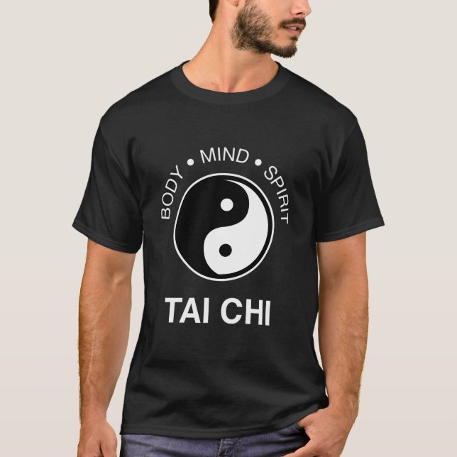 Body Mind Spirit Yin Yang Symbol Tai Chi T Shirt (Framsida)