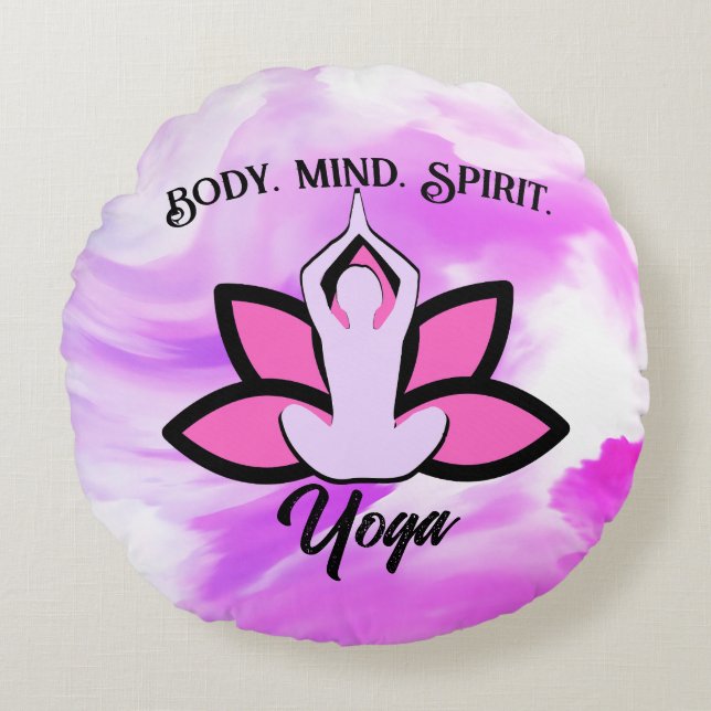 BODY MIND SPIRIT YOGA Meditation Aasana Rund Kudde (Framsidan)