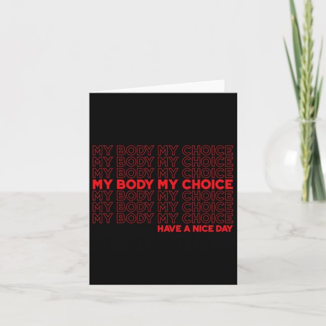 Body My Choice Pro Choice Protection Roe 73 Aborti Kort (Framsida)