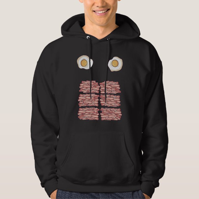 Body of BACON with Eggs  Funny Fitness Keto Diet a Hoodie (Framsida)