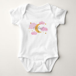Body Para Bebé Oh Baby! Måne & Stars rosa T Shirt