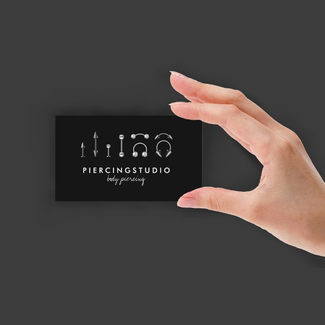 Body Piercing Tattoo Visitkort (Body Piercing Tattoo Business Card)