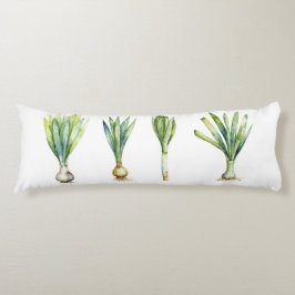 Body Pillow with Spring Onion Illustration Kroppskudde