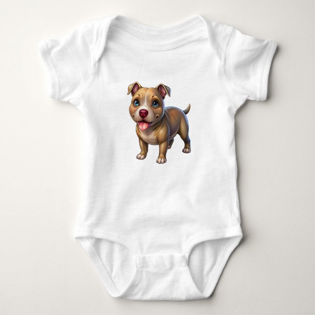 Body pour bébé "Bébé Pitbull" T Shirt (Framsida)