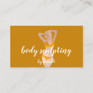 Body Sclupting Massage Logotyp Ro Gult Bikini QR Visitkort