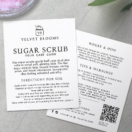 Body scrub packaging insert care marketing flygblad