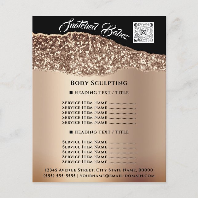 Body Sculpting Byggnad Beauty Hair Salon QR LOGOTY Flygblad (Framsidan)