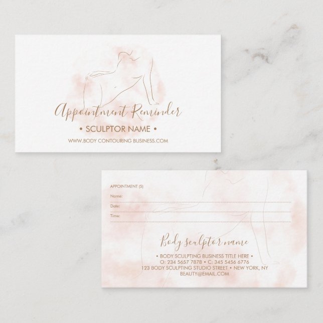 Body sculpting contouring spa appointment cards visitkort (Fram/baksida)