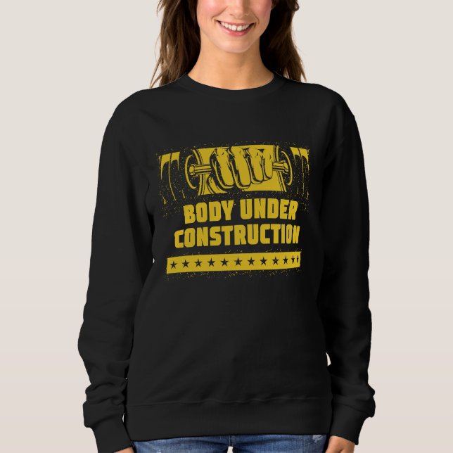 Body Under Construction  Workout Humor Gym Fitness T Shirt (Framsida)