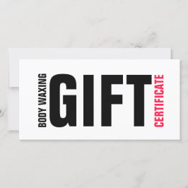 Body Waxing Gift Certificate fold Rosa Lettering Tack Kort