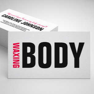 Body Waxing Vax Bold Black Rosa Lettering Visitkort