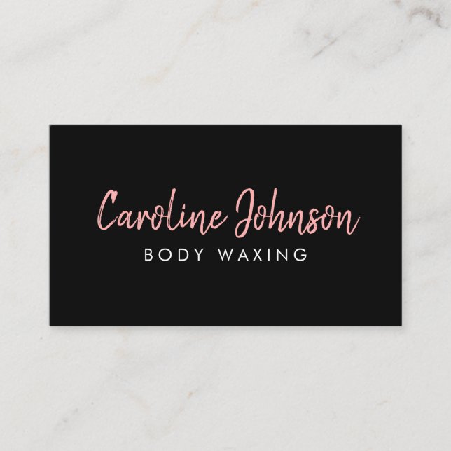 Body Waxing Vax Boutique Chalk Text Simple Black Visitkort (Framsida)