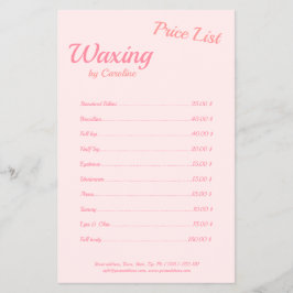 Body Waxing Vax Boutique Simple Rosa Flyer