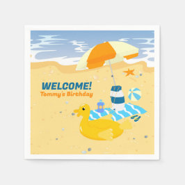 Bodyboard roligt Strand födelsedagsfest Pappersservett